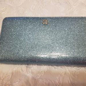 Kate Spade Glitter Wallet - blue NWT